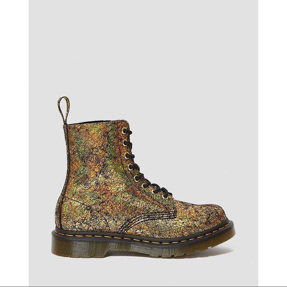 ๐ DR. MARTENS 1460 PASCAL METALLIC GOLD IRIDESCENT CRACKLE BOOTS๐ - Picture 5 of 15